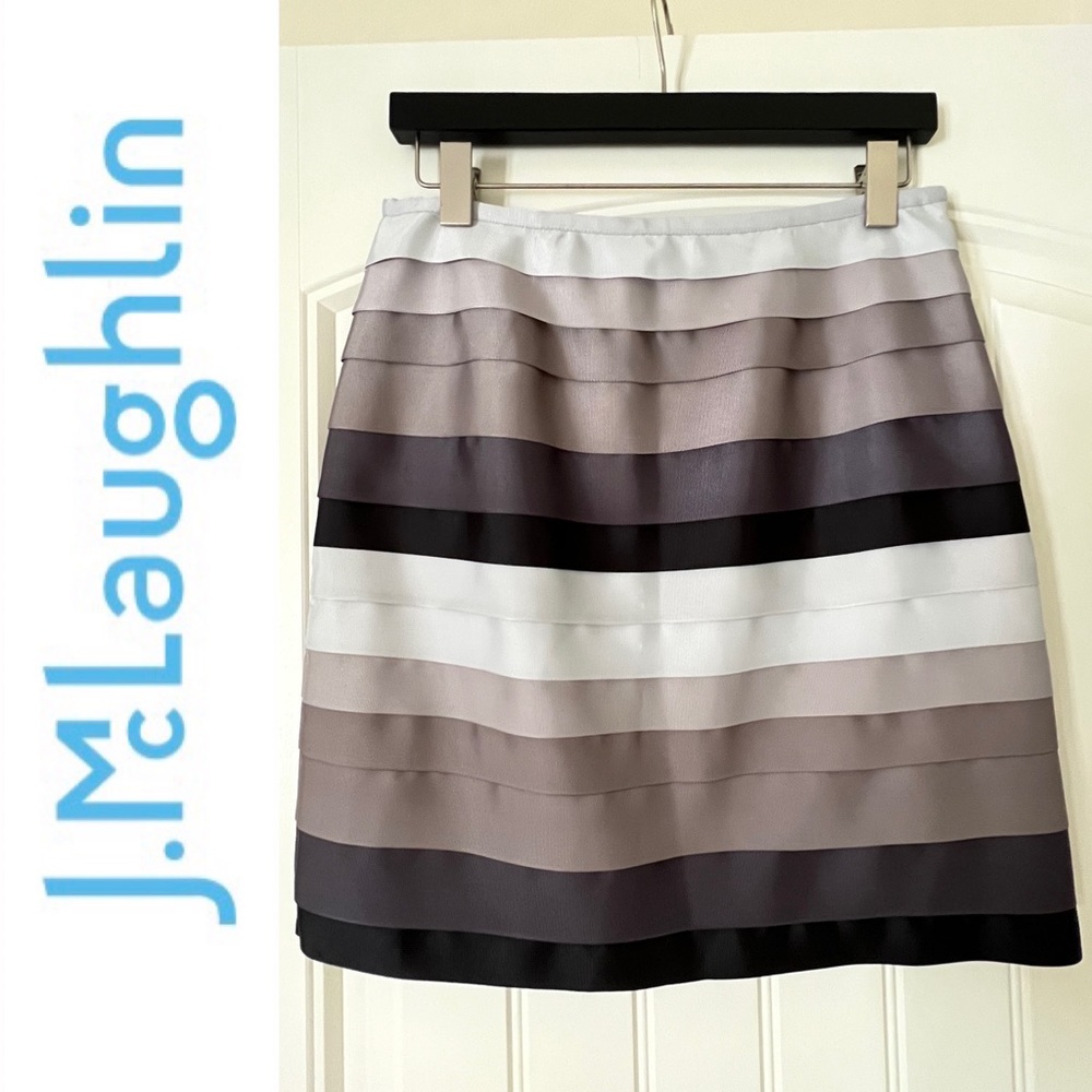 New w/tag J.McLaughlin Grey tone Ribbon Skirt sz 4